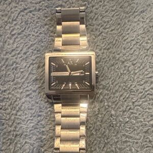 Armani Exchange Black and Silver Men's Watch